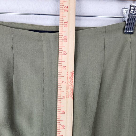Piazza Sempione Pants Womens 26 Olive Wide Leg Mid Rise Wool Blend Made in Italy - Picture 5 of 12